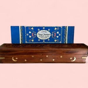 🌙Celestial Wooden Incense Holder w/4 FREE Packs of Incense